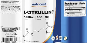 Nutricost L-Citrulline 1500 mg - supplement