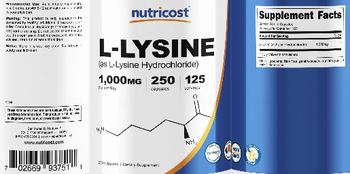 Nutricost L-Lysine 1000 mg - supplement