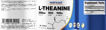 Nutricost L-Theanine 200 mg Unflavored - supplement