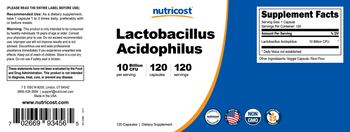 Nutricost Lactobacillus Acidophilus - supplement