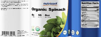 Nutricost Organic Spinach 4 g Unflavored - supplement