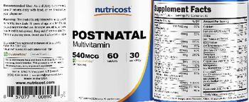 Nutricost Postnatal Multivitamin - supplement