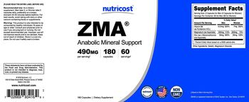Nutricost ZMA - supplement
