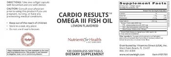 Nutrients For Health Cardio Results Omega III Fish Oil Lemon Flavored - supplement