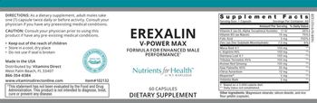 Nutrients For Health Erexalin V-Power Max - supplement