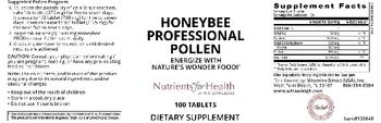 Nutrients For Health Honeybee Professional Pollen - supplement