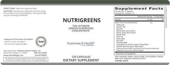 Nutrients For Health Nutrigreens - supplement