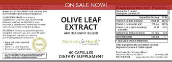 Nutrients For Health Olive Leaf Extract - supplement