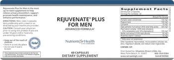 Nutrients For Health Rejuvenate Plus for Men - supplement