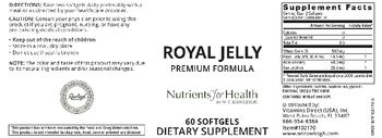 Nutrients For Health Royal Jelly - supplement