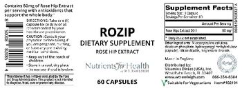 Nutrients For Health Rozip - supplement