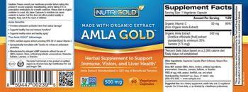 NutriGold Amla Gold 500 mg - herbal supplement to support immune vision and liver health
