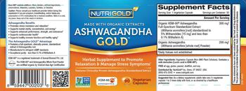 NutriGold Ashwagandha Gold - herbal supplement to promote relaxation manage stress symptoms