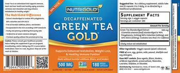 NutriGold Decaffeinated Green Tea Gold 500 mg - supplement