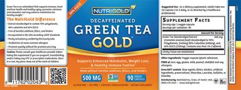 NutriGold Decaffeinated Green Tea Gold - supplement