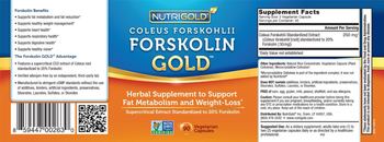 NutriGold Forskolin Gold - herbal supplement to support fat metabolism and weightloss