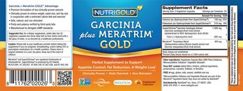 NutriGold Garcinia Plus Meratrim Gold - herbal supplement to support appetite control fat reduction weightloss