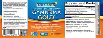 NutriGold Gymnema Gold 500 mg - herbal supplement to manage sugar cravings and glucose metabolism
