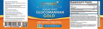 NutriGold Konjac Root Glucomannan Gold - fiber supplement to support satiety weightloss glucose digestive health