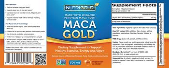 NutriGold Maca Gold 500 mg - these statements have not been evaluated by the food and drug administration this product is not int