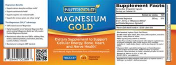 NutriGold Magnesium Gold - supplement to support cellular energy bone heart and nerve health