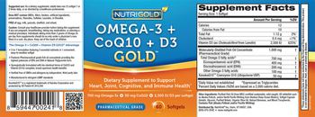 NutriGold Omega-3 + CoQ10 + D3 Gold - supplement to support heart joint cognitive and immune health