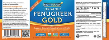 NutriGold Organic Fenugreek Gold 750 mg - supplement