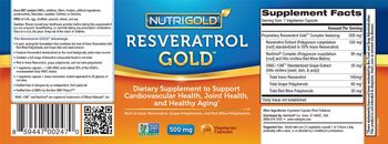 NutriGold Resveratrol Gold - supplement to support cardiovascular health joint health and healthy aging