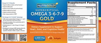 NutriGold Supercritical Omega 3-6-7-9 Gold 1,200 mg - supplement to support heart joint and cognitive health