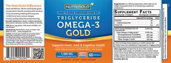 NutriGold Triglyceride Omega-3 Gold 1,000 mg - supplement