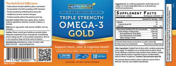NutriGold Triple Strength Omega-3 Gold 1,250 mg - supplement