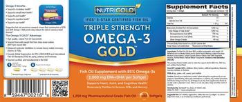 NutriGold Triple Strength Omega-3 Gold - fish oil supplement with 85 omega3s