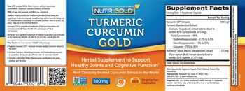 NutriGold Turmeric Curcumin Gold 500 mg - herbal supplement