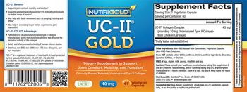 NutriGold UC-II Gold 40 mg - supplement to support joint control comfort mobility and function