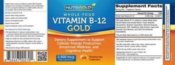 NutriGold Vitamin B-12 Gold 2,500 mcg - supplement to support cellular energy production emotional wellness and cognitive health