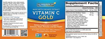 NutriGold Vitamin C Gold - supplement to support immune heart prenatal and eye health