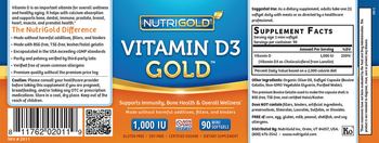 NutriGold Vitamin D-3 Gold 1,000 IU - supplement