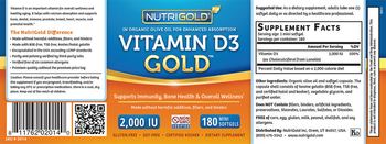 NutriGold Vitamin D3 Gold 2,000 IU - supplement