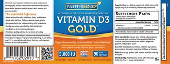 NutriGold Vitamin D3 Gold 5,000 IU - supplement