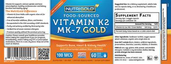 NutriGold Vitamin K2 MK-7 Gold 100 mcg - supplement