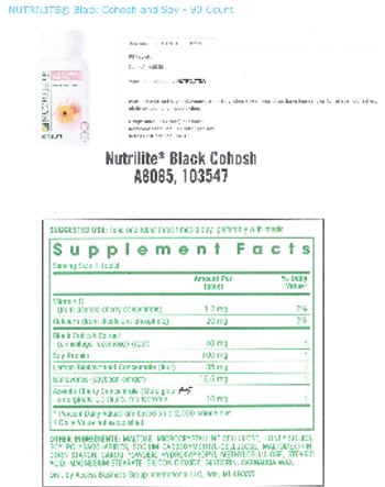 Nutrilite Black Cohosh And Soy - supplement