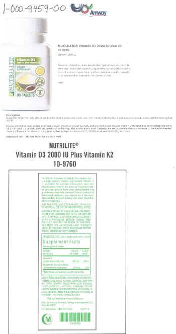 Nutrilite Vitamin D3 2000 IU Plus Vitamin K2 - supplement