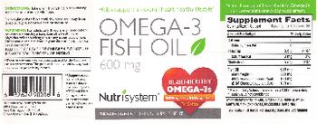 Nutrisystem Omega-3 Fish Oil 600 mg - supplement