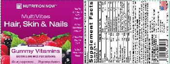 Nutrition Now MultiVites Hair, Skin & Nails Natural Mixed Berry Flavor - supplement