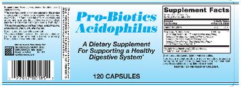 Nutrition Now Pro-Biotics Acidophilus - suggested use as supplement for adults two 2 capsules per day