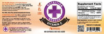 Nutrition Rescue Vitamin C Capsules 600 mg - supplement