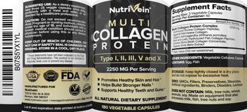 NutriVein Multi Collagen Protein 2250 mg - all natural supplement
