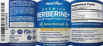NutriVein Premium Berberine+ Plus1200 mg Extra Strength - all natural supplement
