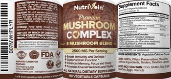 NutriVein Premium Mushroom Complex - all natural supplement