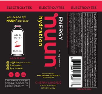 Nuun Electrolytes Energy Cherry Limeade - effervescent electrolyte caffeine supplement